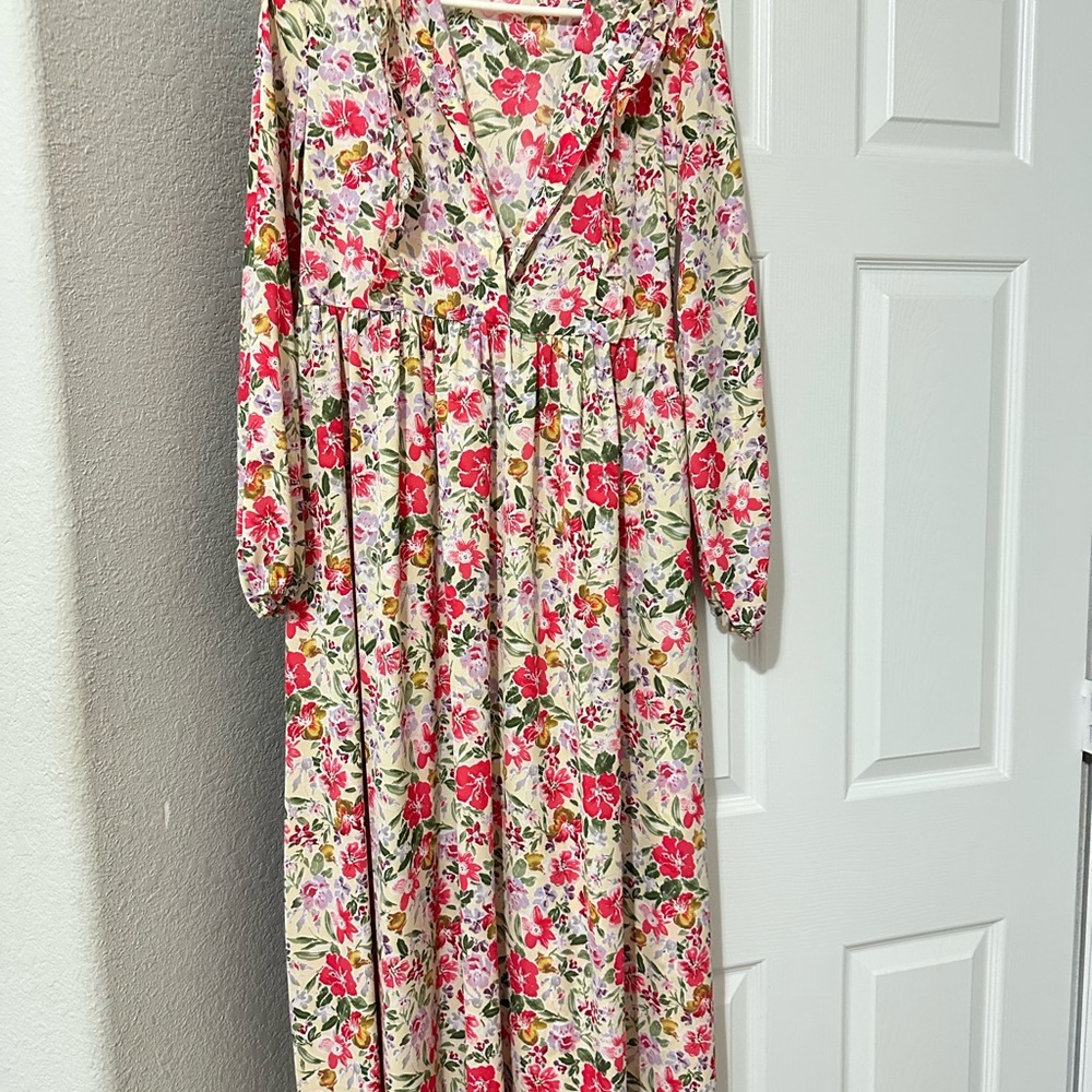 Floral Long Sleeve Maxi Dress